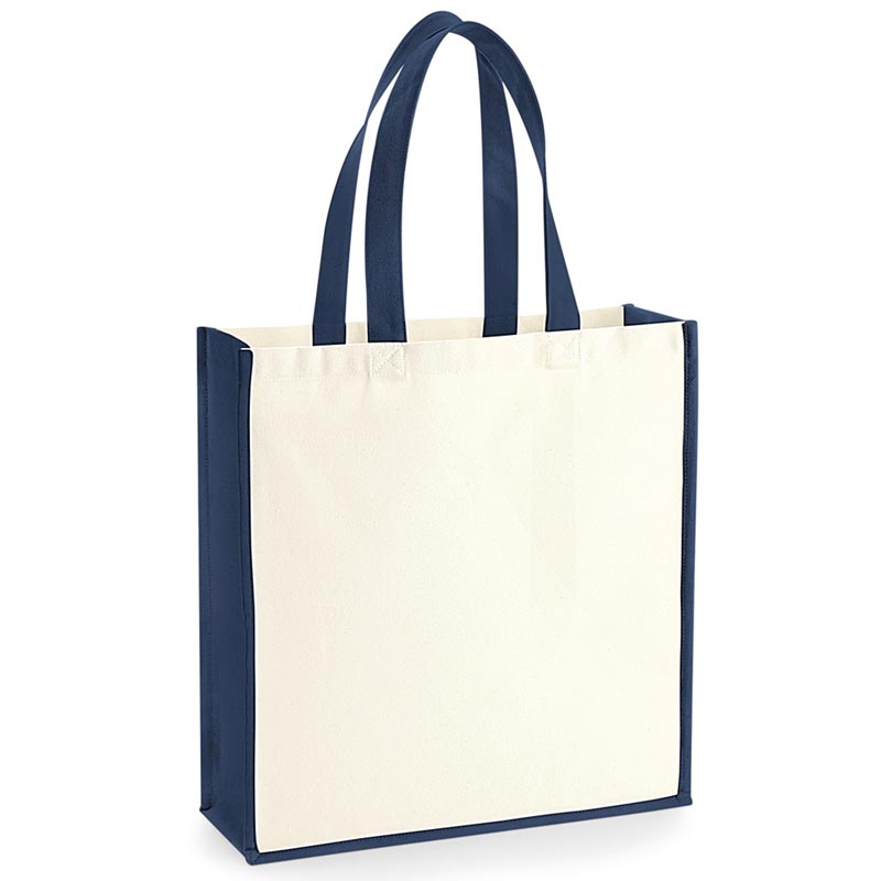 Gallery canvas tote - Natural/ Bottle Green One Size
